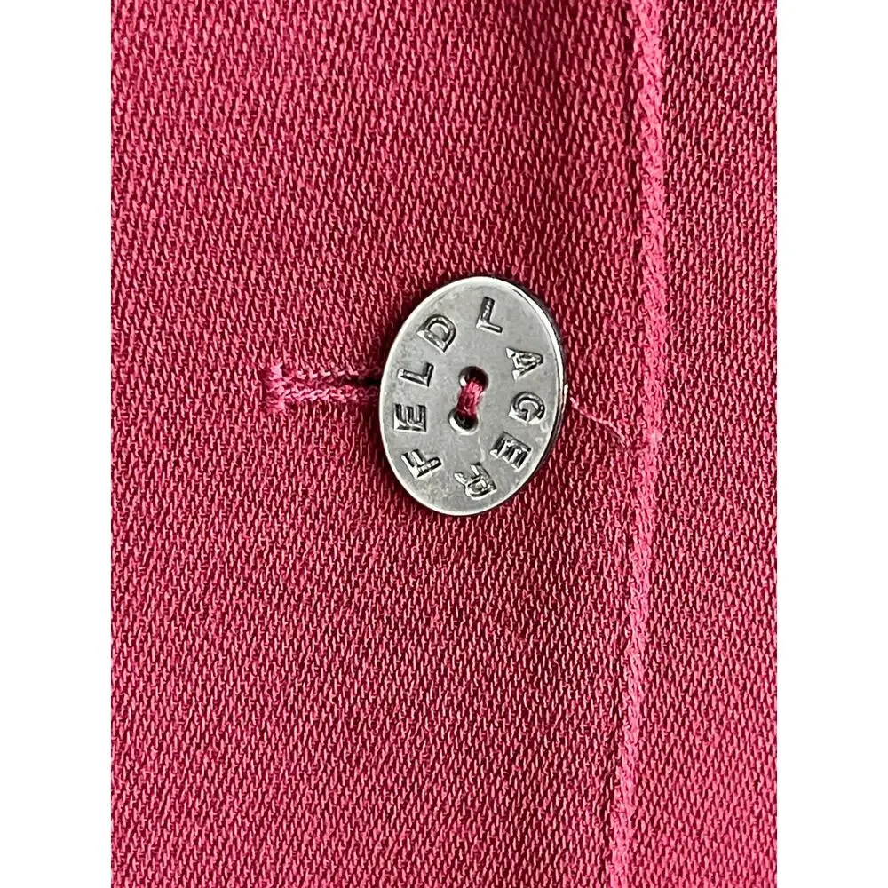 Lagerfeld Wmns Sz 38 Vintage 90s Maroon Fitted Blazer Retro Vintage Cool Work
